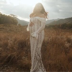 Emily off the shoulder lace maxi dress